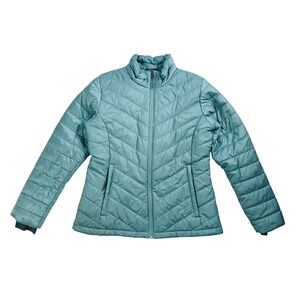 Columbia Powder Lite Omni-Heat Puffer Jacket Women's Large Teal Blue XK0049